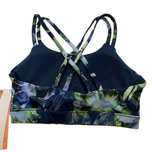 X by Gottex Criss Cross Strap Sports Bra Peach Skin Collection Floral Print XS - Picture 2 of 10